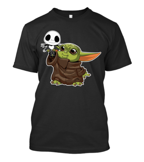 Baby Yoda Holding Jack Skellington T-Shirt