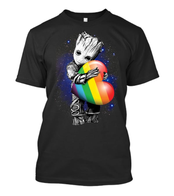 Rainbow Heart Galaxy Cute Tree Character T-Shirt