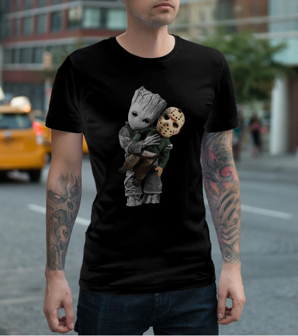 Groot Embraces Jason Mask Forest Guardian T-Shirt