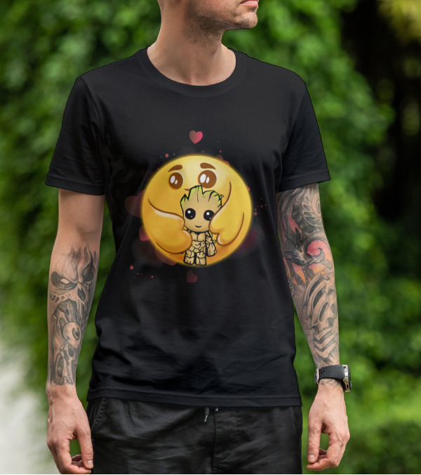 Emoji Hugging Baby Groot With Hearts T-Shirt