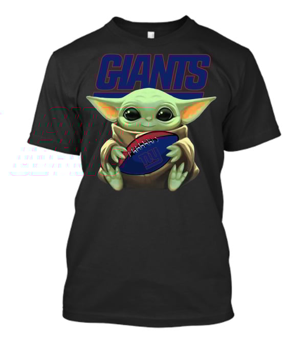 Giants Baby Yoda Football T-Shirt