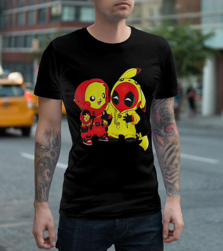 Pikachu Dressed as Deadpool and Deadpool Dressed as Pikachu T-Shirt