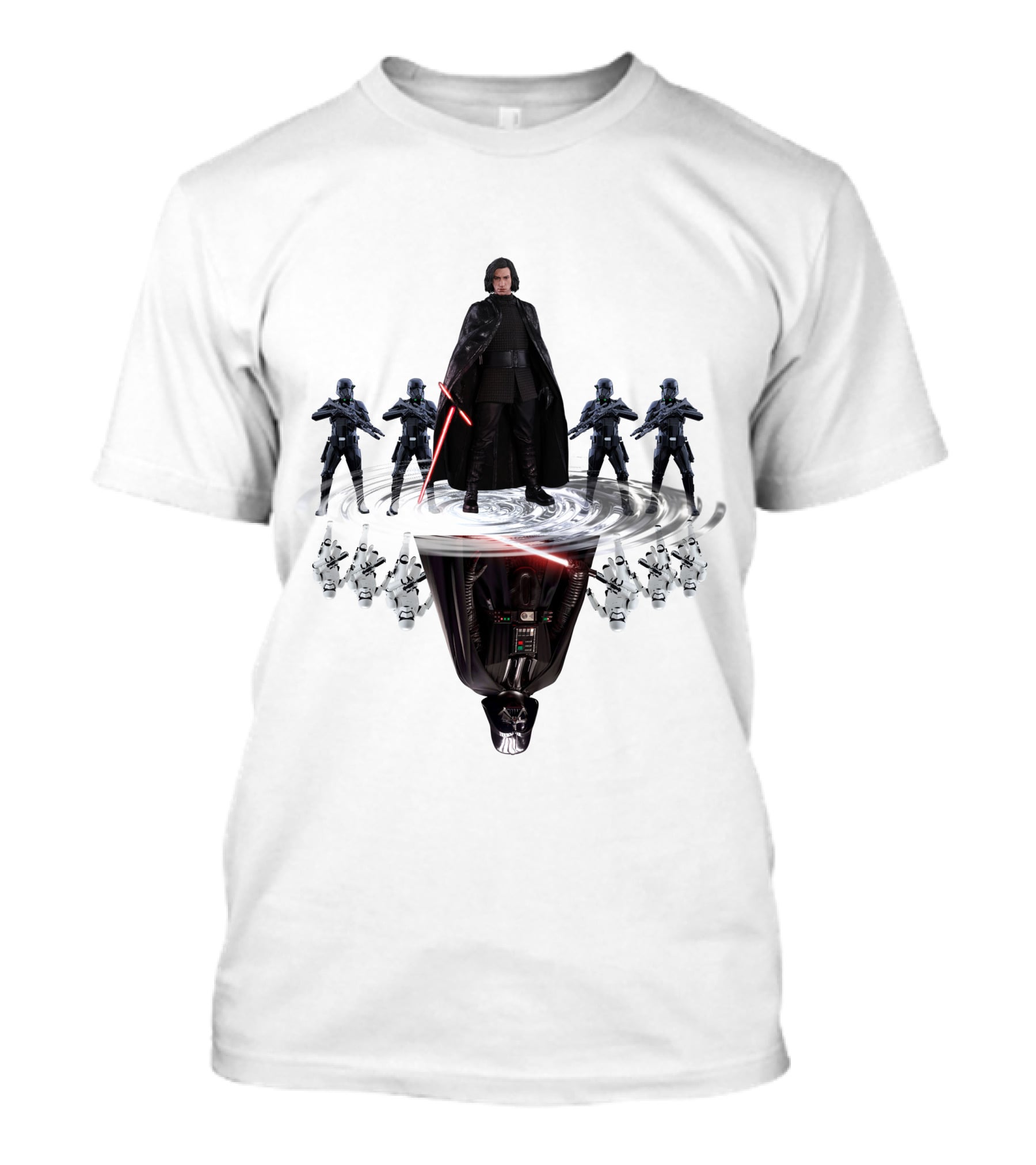 Stars War ZN439 Kylo Ren And Darth Vader Reflection With Stormtroopers T-Shirt