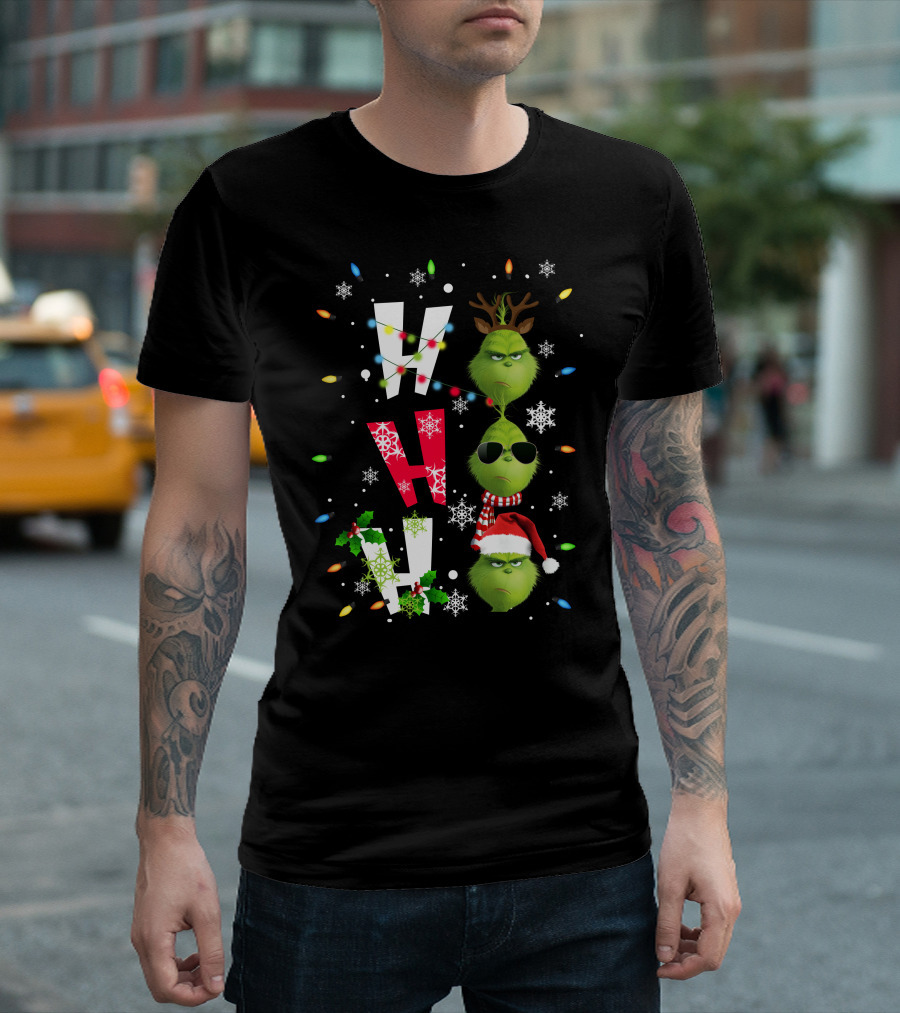 Grinch WHOVILLE Christmas Lights and Snowflakes ZN858 T-Shirt
