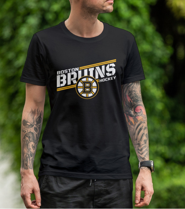 Boston Bruins Hockey Bold Text With Iconic T-Shirt