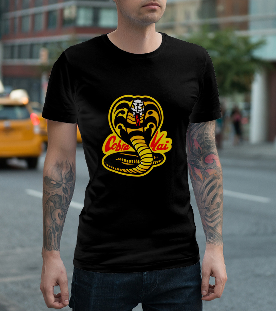 Cobra Kai No Mercy Karate Yellow Cobra Emblem T-Shirt