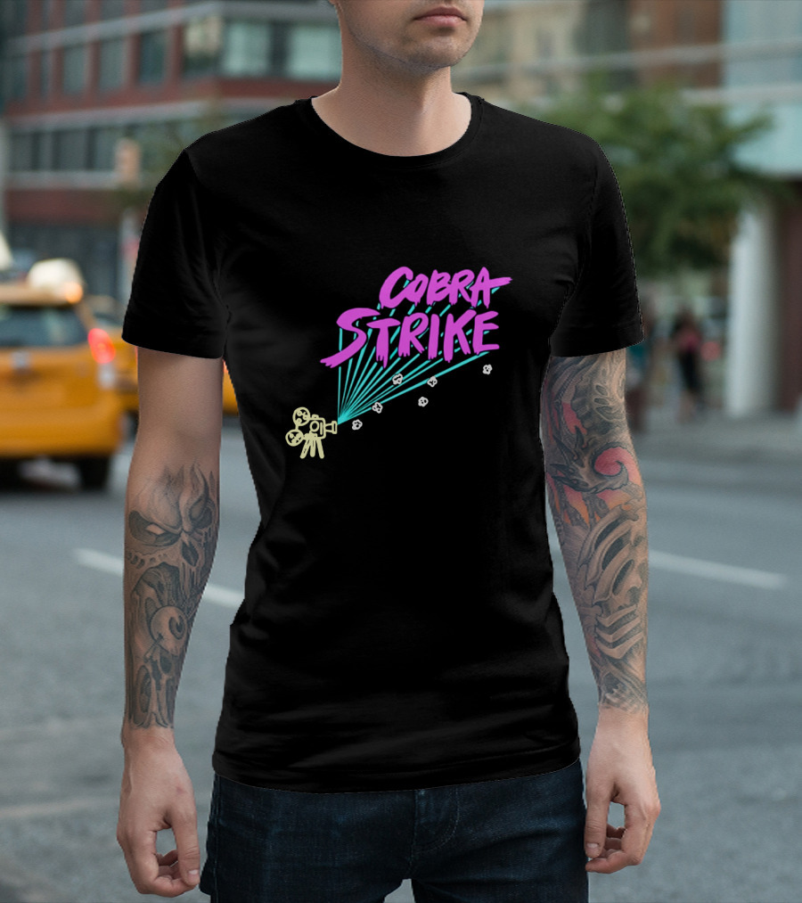 Cobra Strike Neon Retro Film Camera T-Shirt