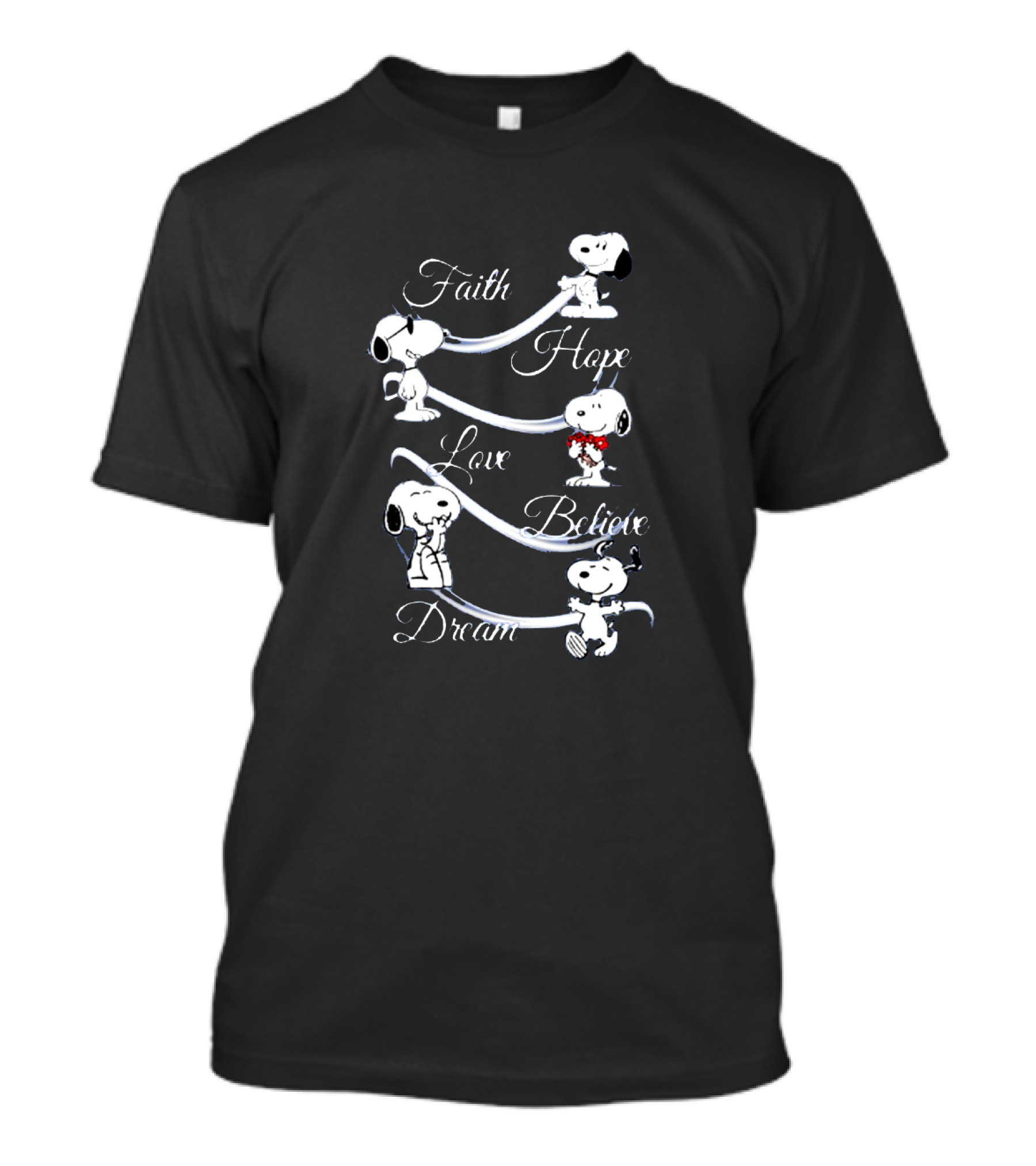 Faith Hope Love Believe Dream Snoopy Peanuts T-Shirt