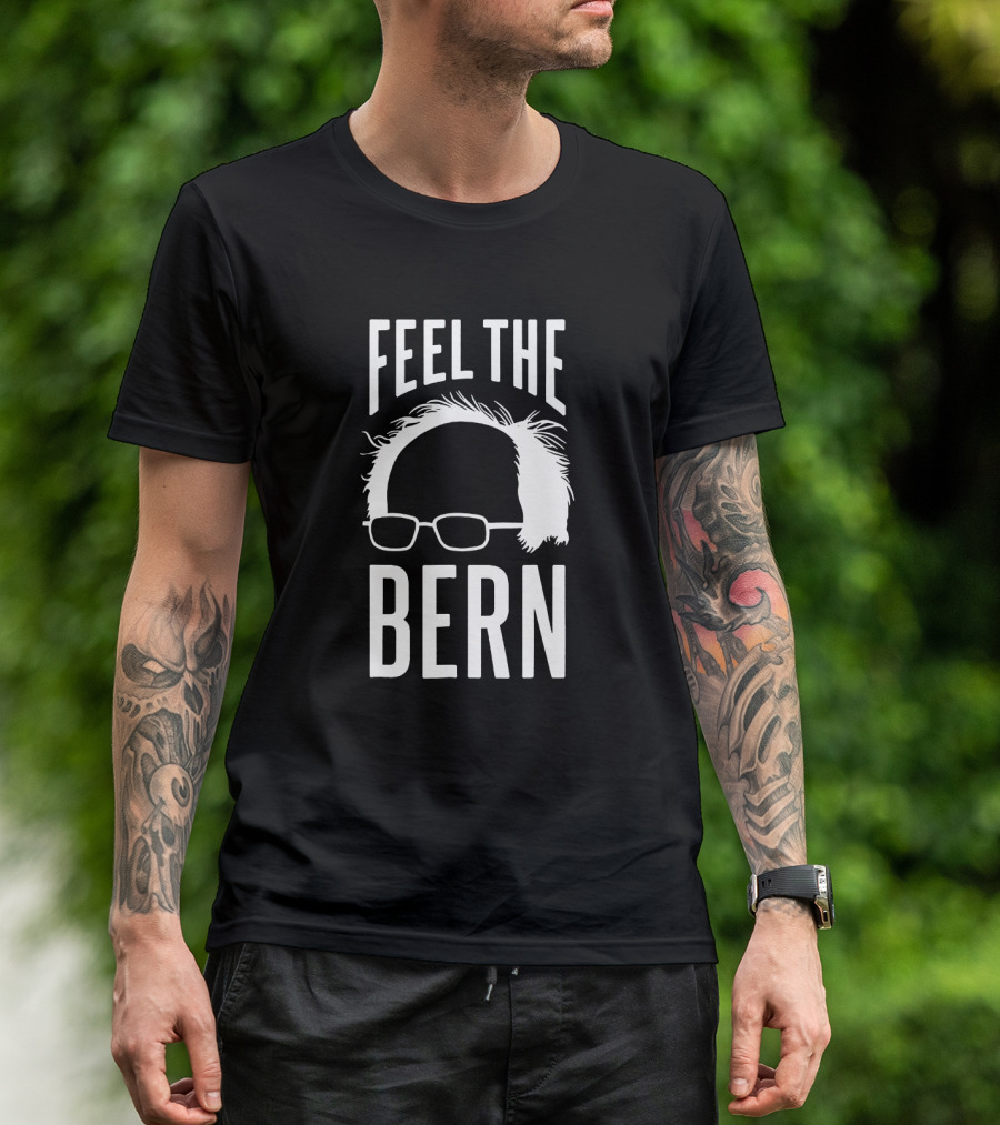 Feel The Bern Bernie Sanders Glasses And Hair T-Shirt