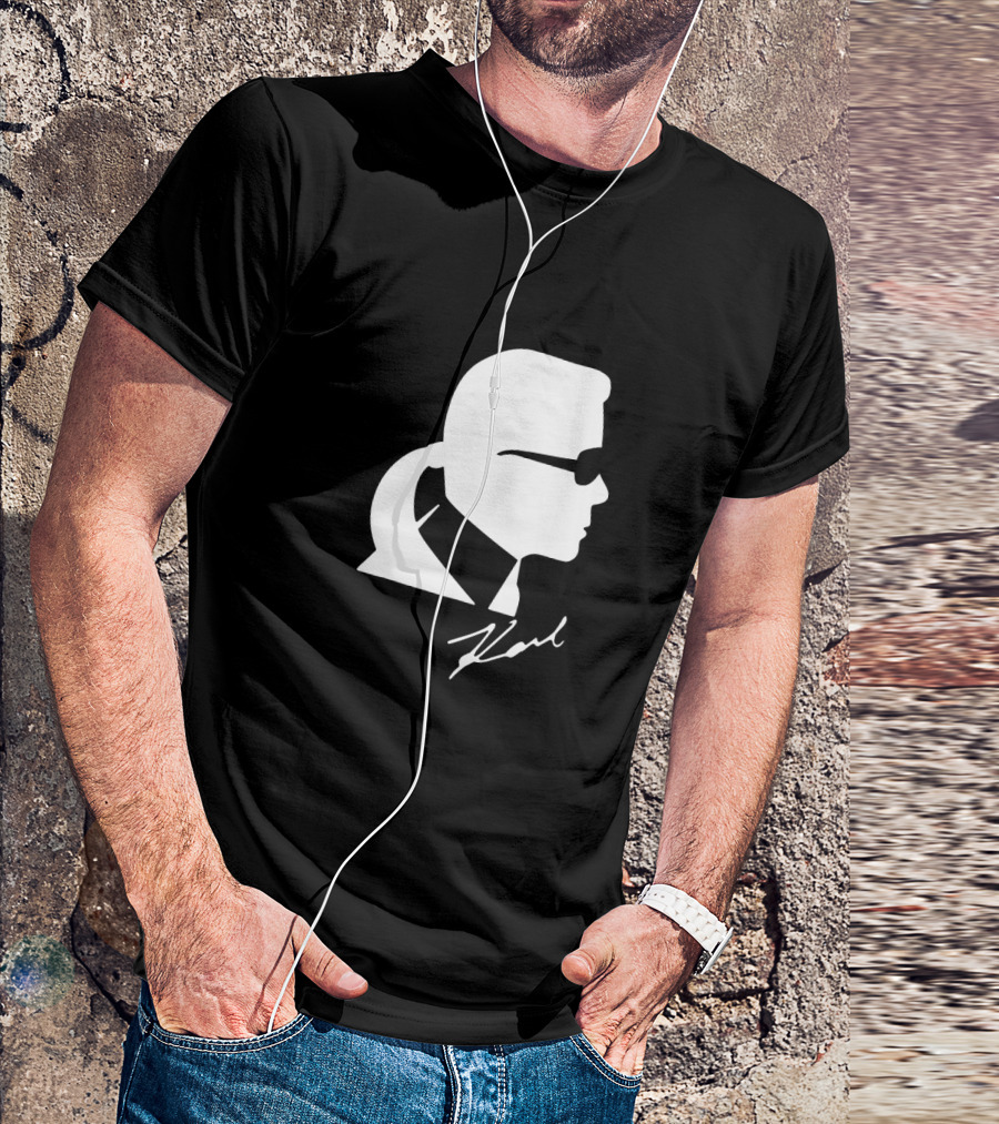 Karl Lagerfeld Silhouette Profile Signature T-Shirt