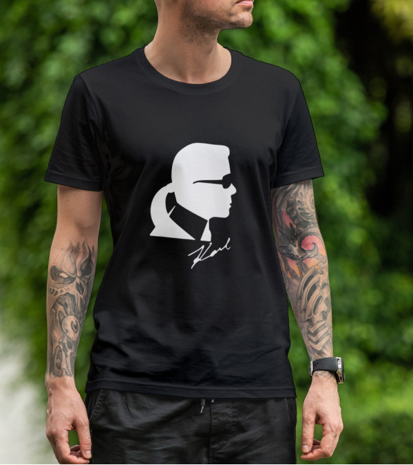 Karl Lagerfeld Silhouette Profile Signature T-Shirt