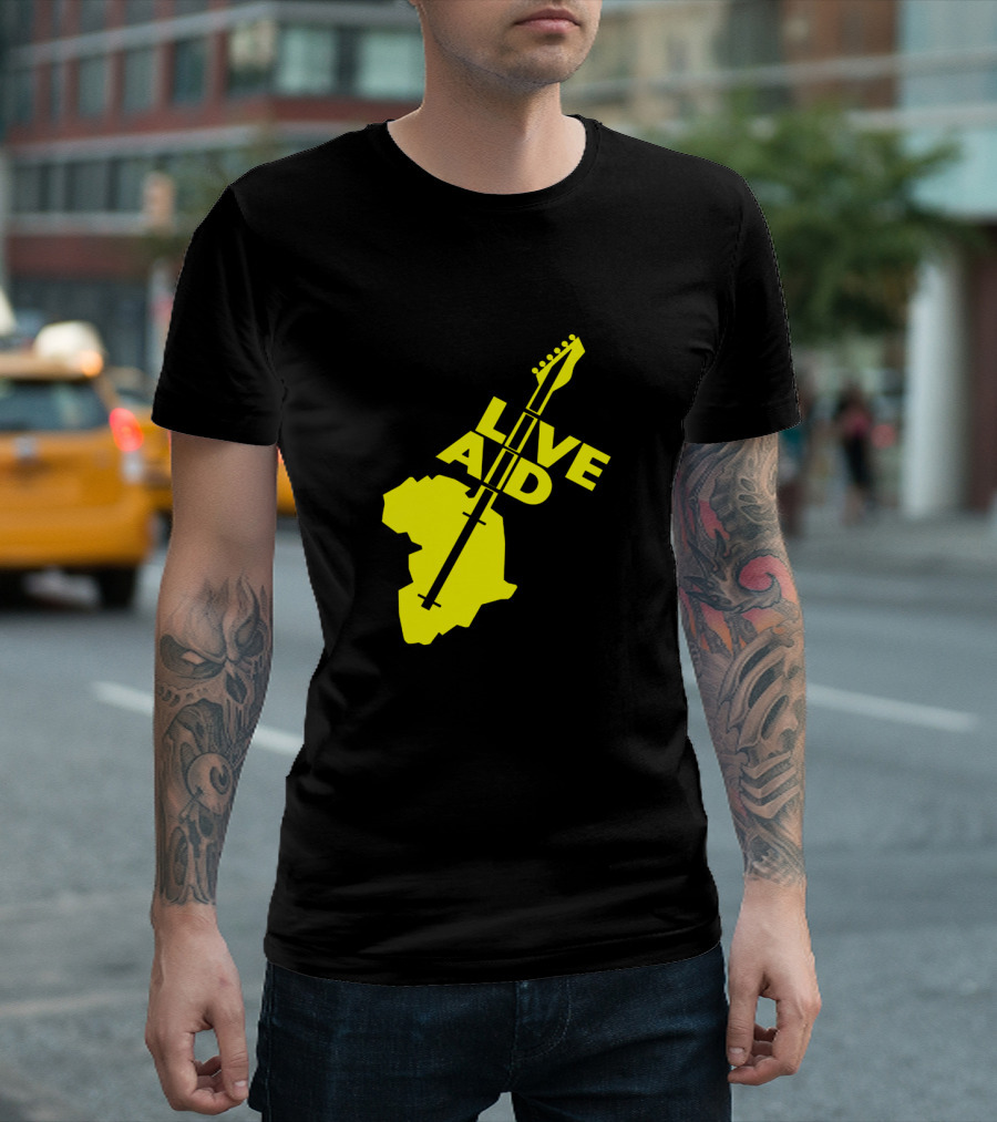 Live Aid 1985 Africa Guitar Logo Music Festival T-Shirt