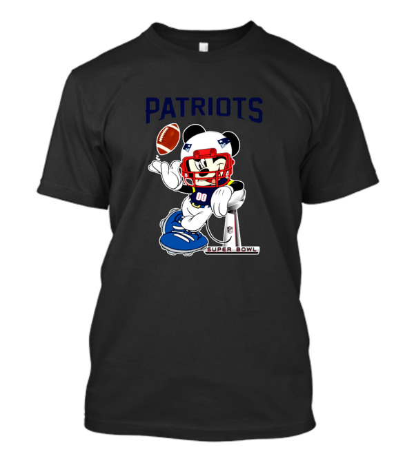 Patriots Super Bowl Mickey Mouse Nfl Football T-Shirt