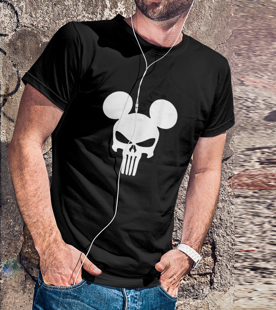 Mickey Mouse Punisher Skull Crossover Icon T-Shirt