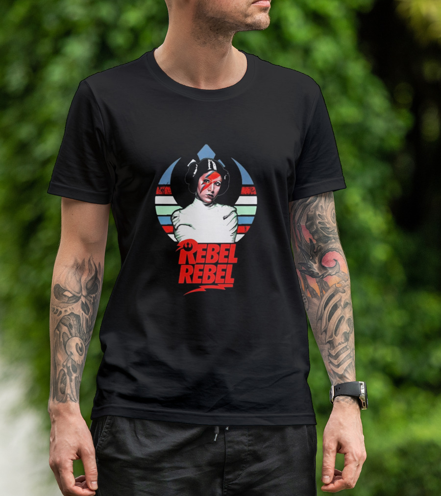 Rebel Rebel Star Wars Princess Leia With Ziggy Stardust Face Paint T-Shirt