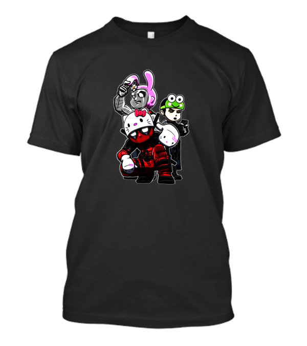 Team Hello Kitty Deadpool Anime Cosplay Collaboration Characters T-Shirt