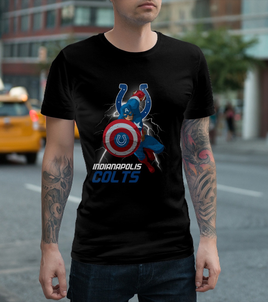 Indianapolis Colts Captain America Nfl Collaboration T-Shirt