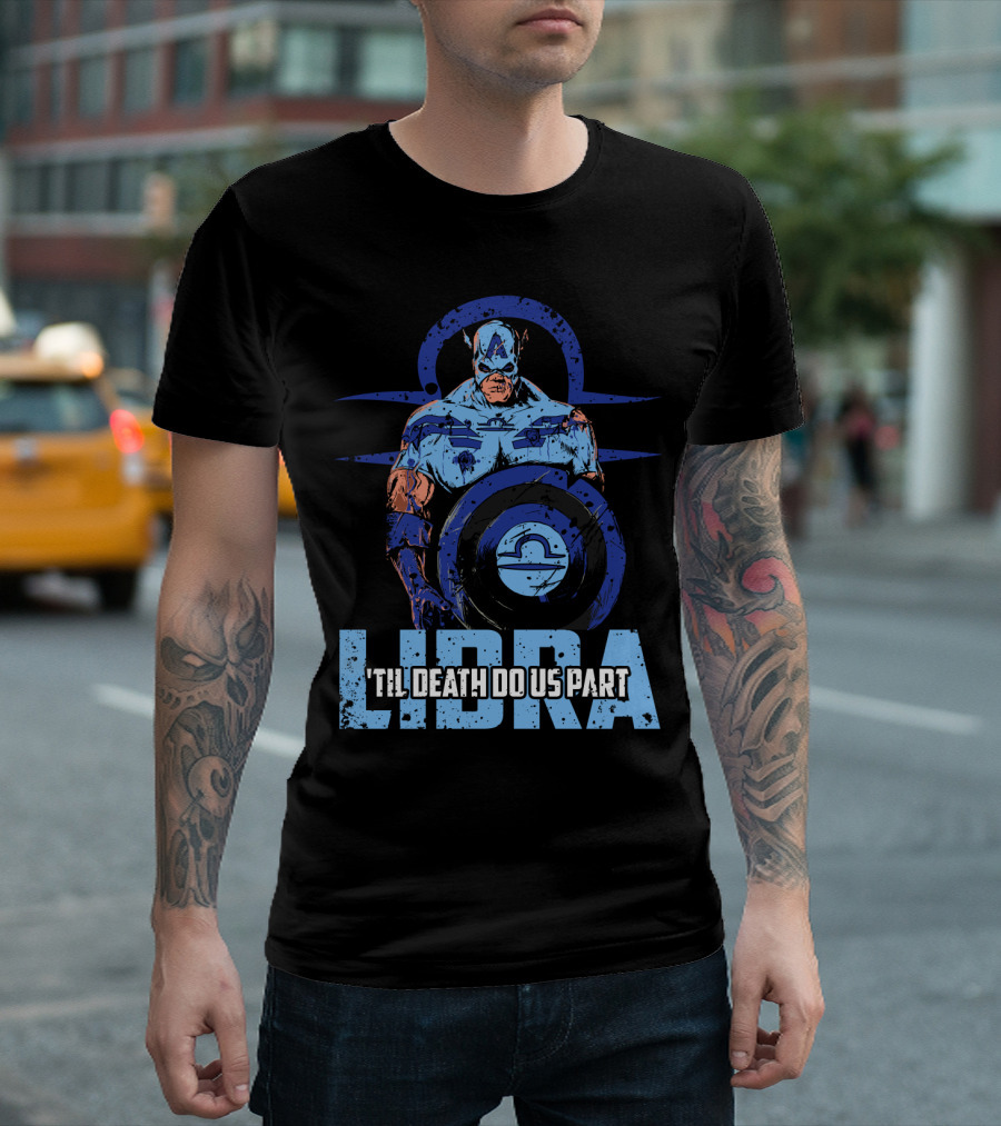 Captain American Zombie Libra Marvel 'Til Death Do Us Part T-Shirt