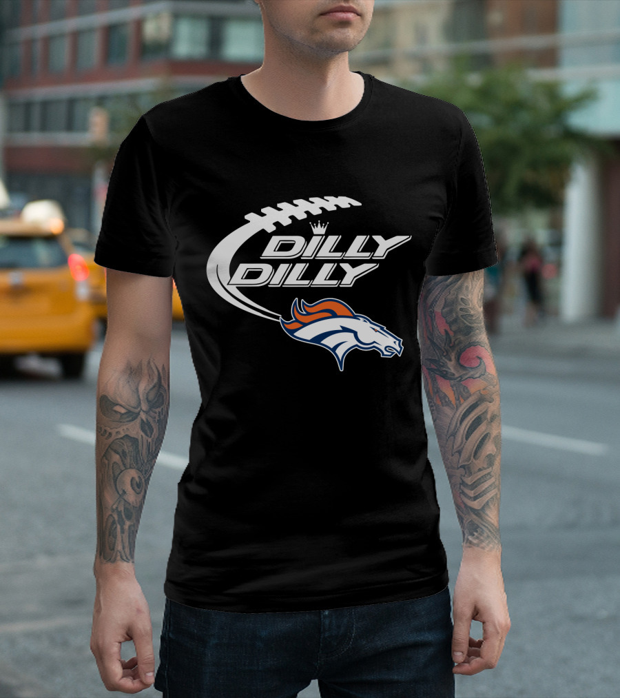 Denver Broncos Dilly Dilly Bud Light Football T-Shirt