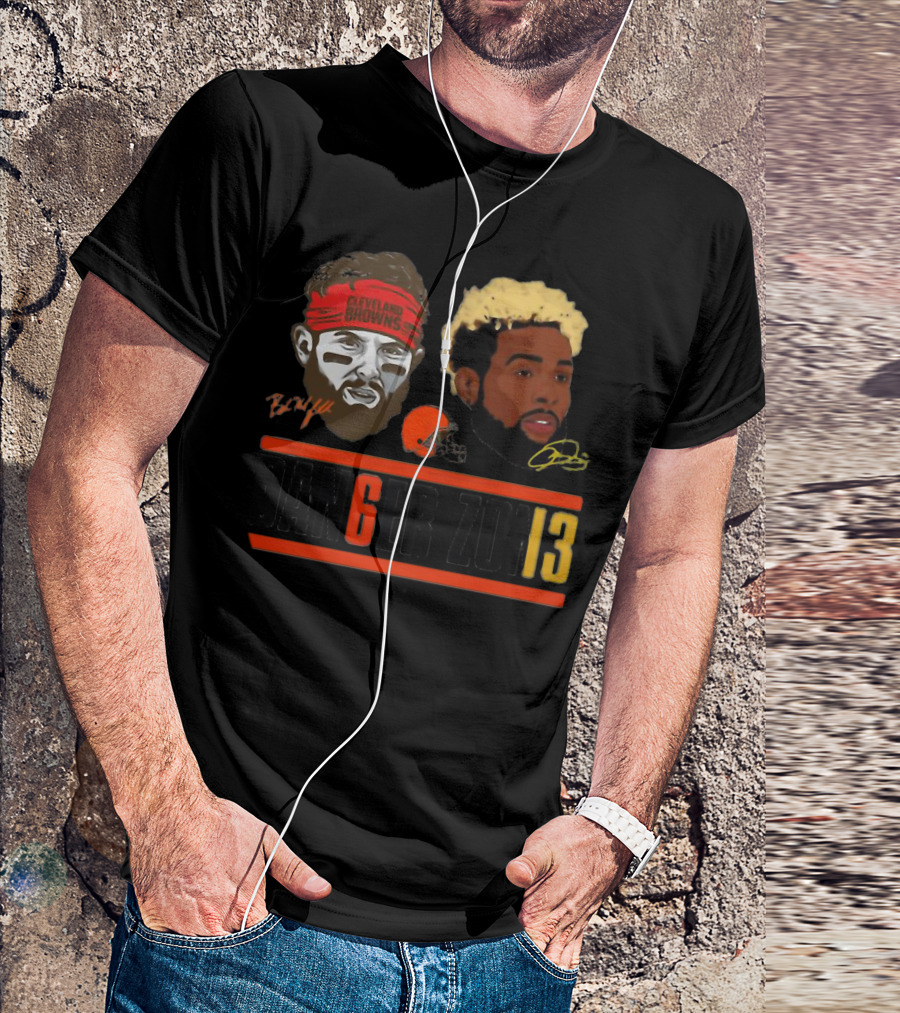 Cleveland Browns Baker Mayfield Odell Beckham Jr Danger Zone 6 And 13 T-Shirt