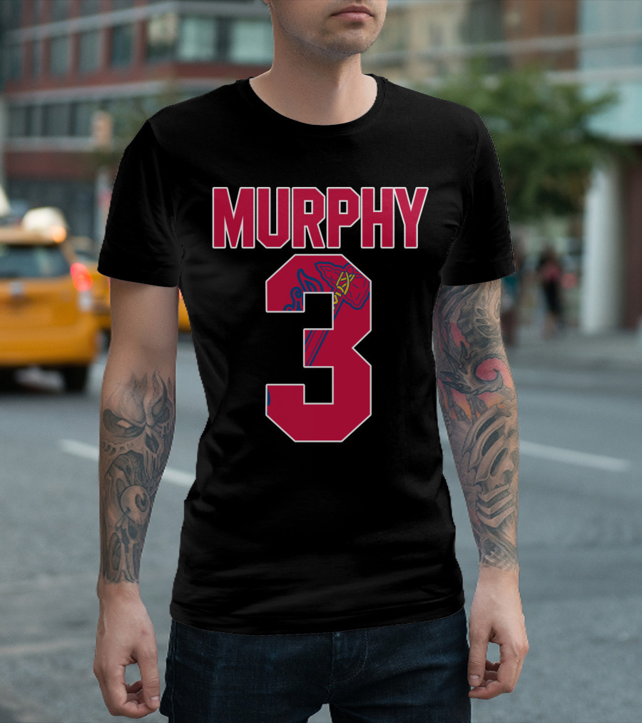 Atlanta Braves Dale Murphy Number 3 Jersey with Iconic Tomahawk T-Shirt