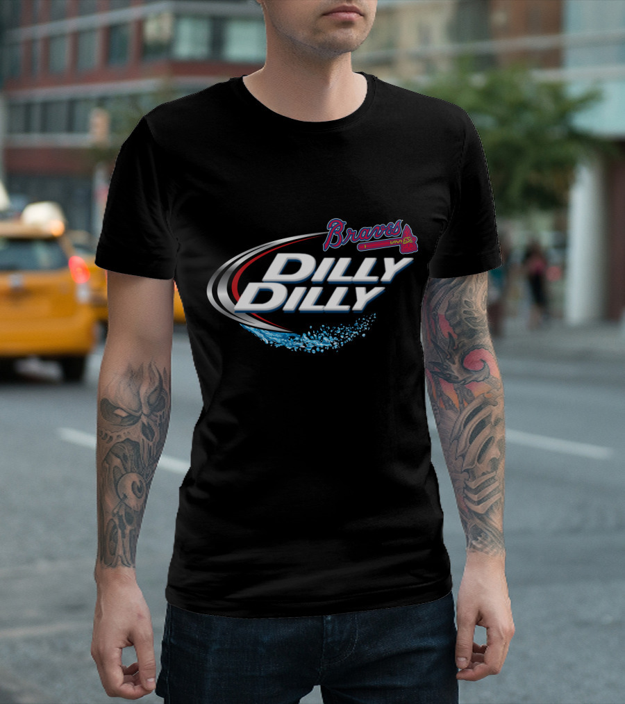 Atlanta Braves Dilly Dilly Logo Splash Baseball T-Shirt