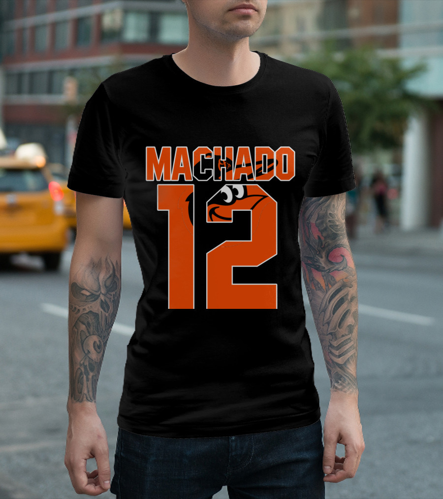 Baltimore Orioles Machado 12 Majestic Baseball Player T-Shirt