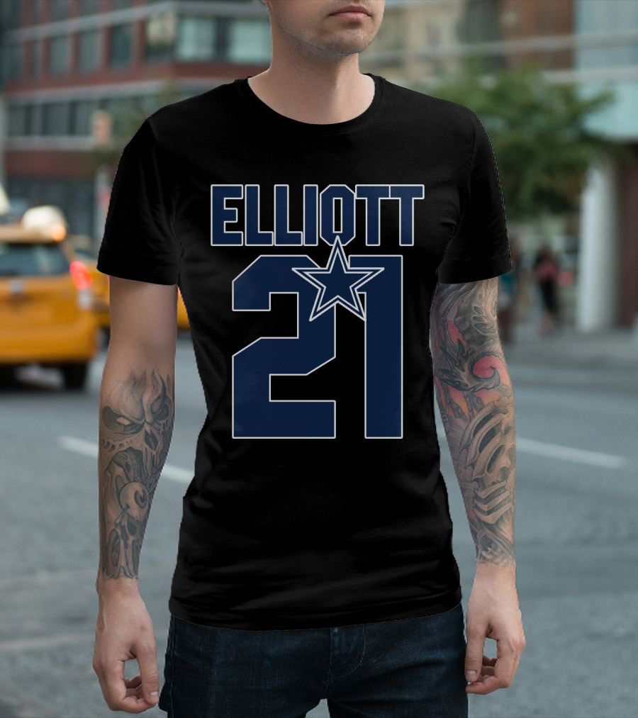 Ezekiel Elliott 21 Dallas Cowboys Star T-Shirt