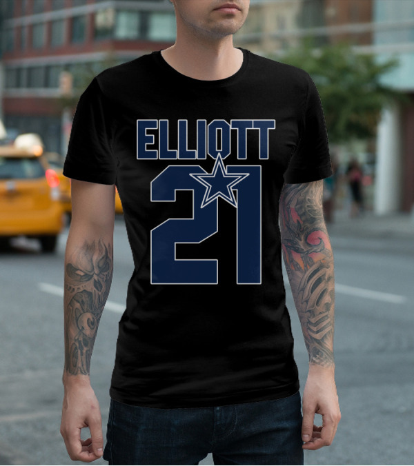 Ezekiel Elliott 21 Dallas Cowboys Star T-Shirt