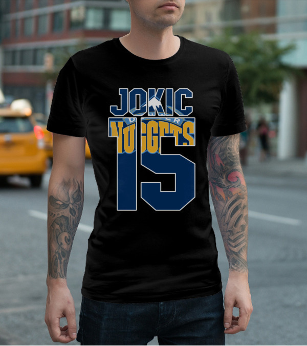 Denver Nuggets Nikola Jokic 15 Basketball Fan Gear T-Shirt