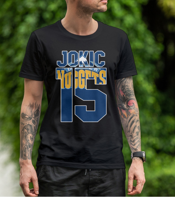 Denver Nuggets Nikola Jokic 15 Basketball Fan Gear T-Shirt