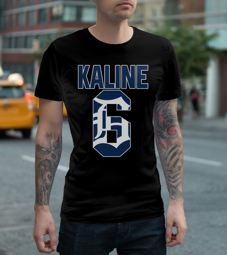 Kaline 6 Detroit Tigers Iconic Jersey Number T-Shirt