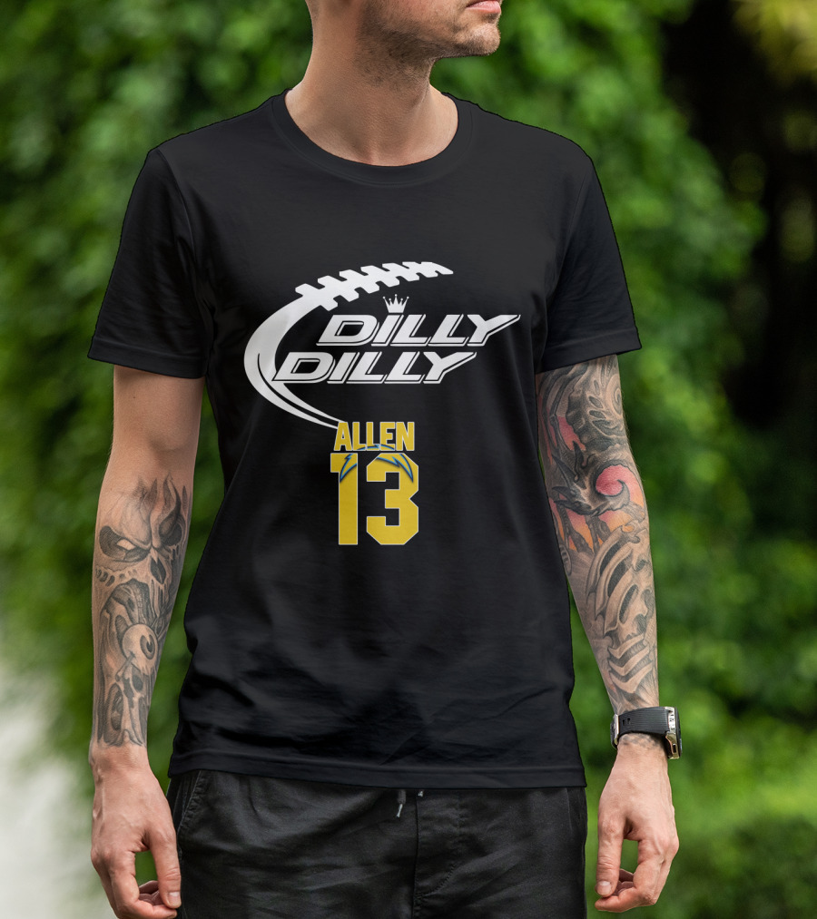 Los Angeles Chargers Allen 13 Dilly Dilly Football T-Shirt