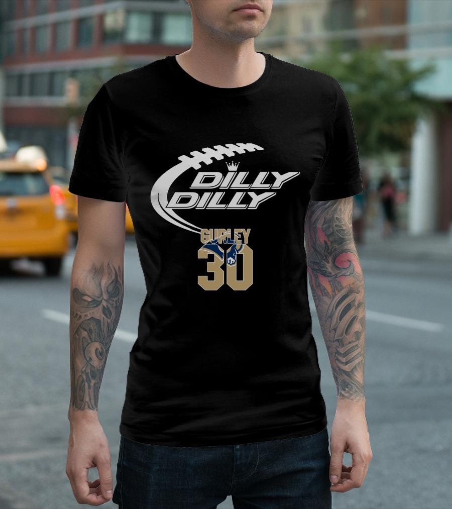 Los Angeles Rams Todd Gurley 30 Dilly Dilly Football T-Shirt