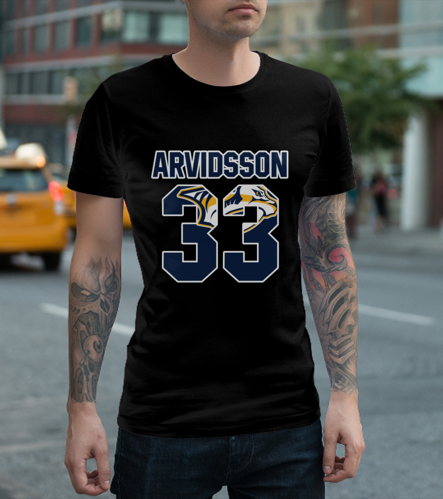 Nashville Predators Viktor Arvidsson 33 NHL Hockey Jersey T-Shirt