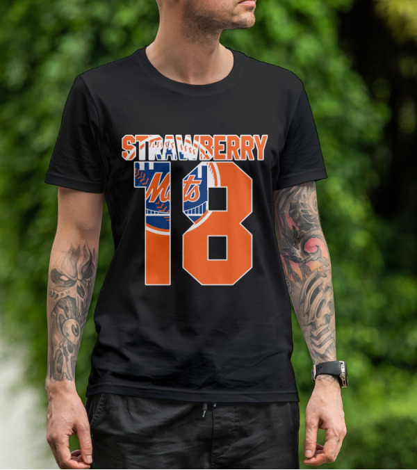 New York Mets Darryl Strawberry 18 Mets T-Shirt