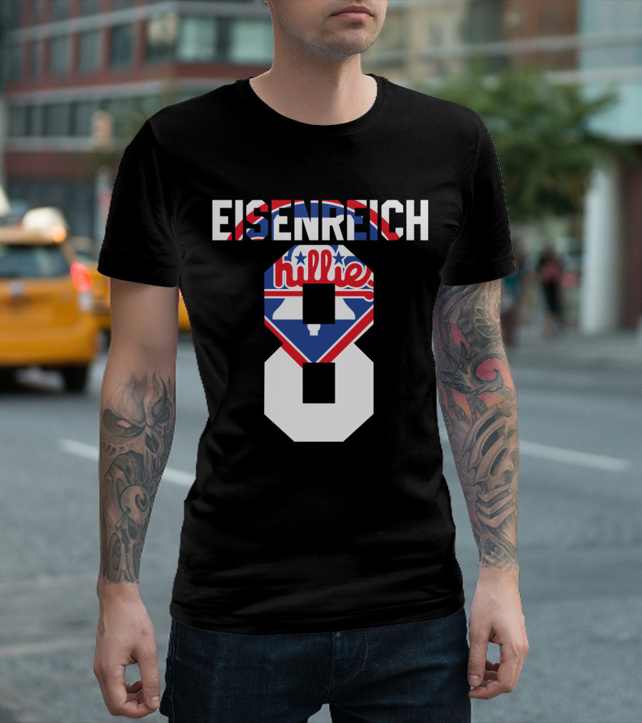 Eisenreich 8 Philadelphia Phillies Retro Liberty Bell Design 1993 T-Shirt