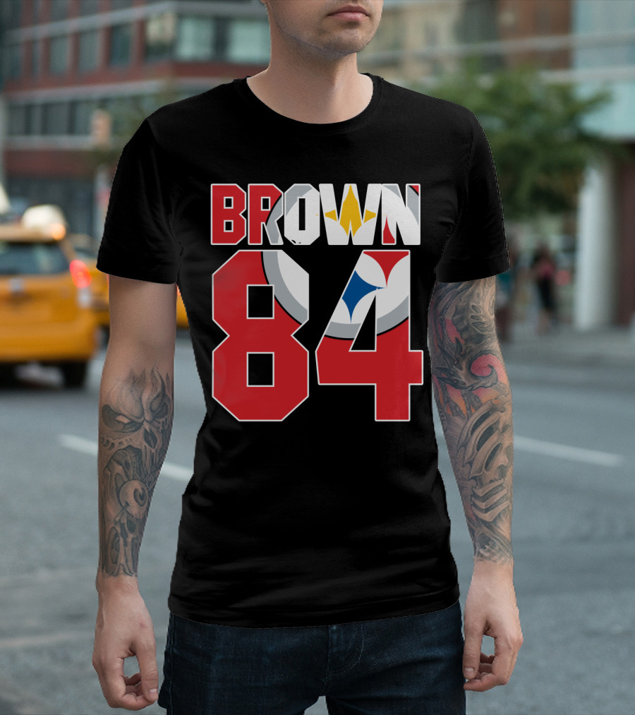 Pittsburgh Steelers Antonio Brown 84 Logo Jersey T-Shirt