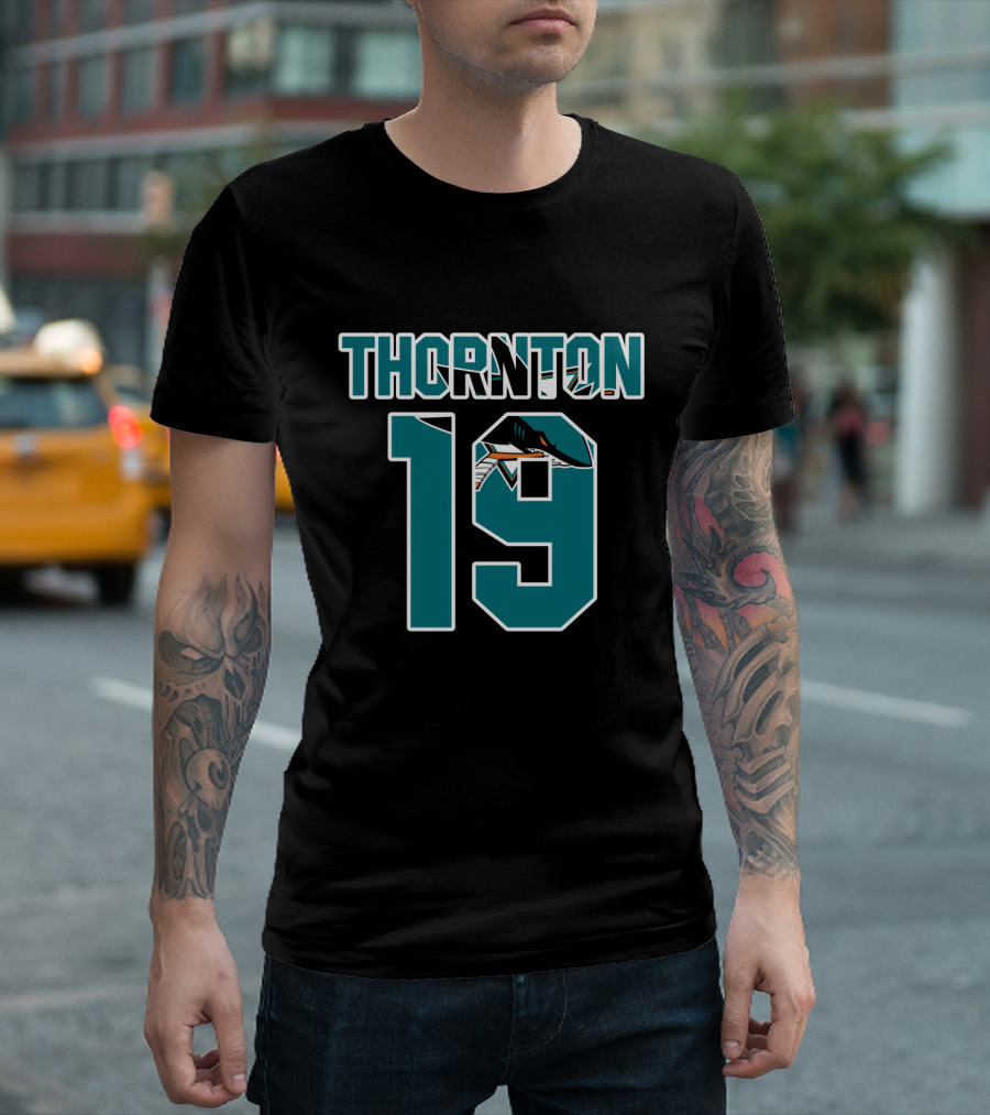 San Jose Sharks Joe Thornton 19 NHL Player Number T-Shirt