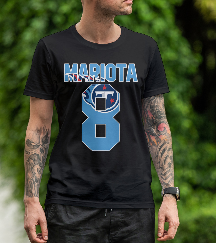 Tennessee Titans Marcus Mariota Number 8 Jersey Icon T-Shirt