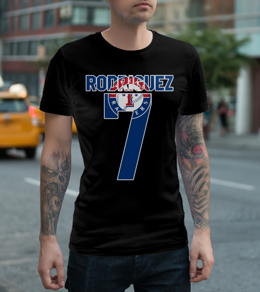 Rodriguez Texas Rangers Number 7 Baseball T-Shirt