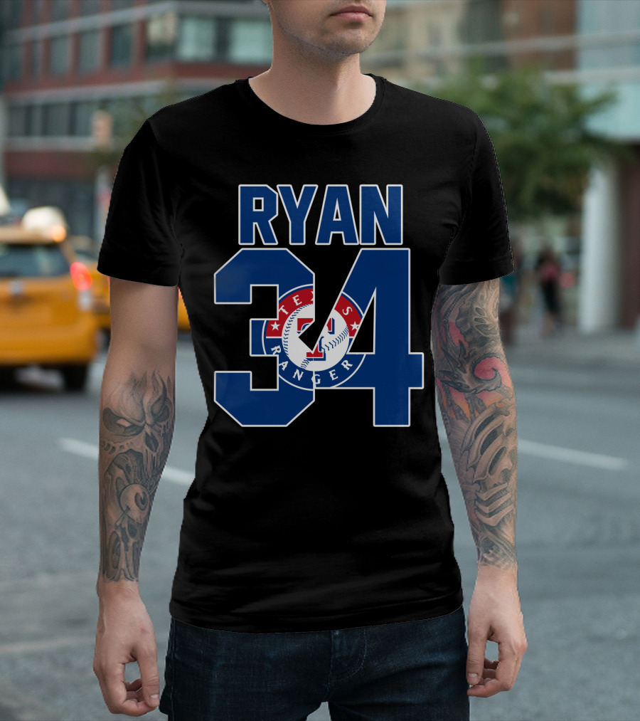 Ryan 34 Texas Rangers Baseball T-Shirt