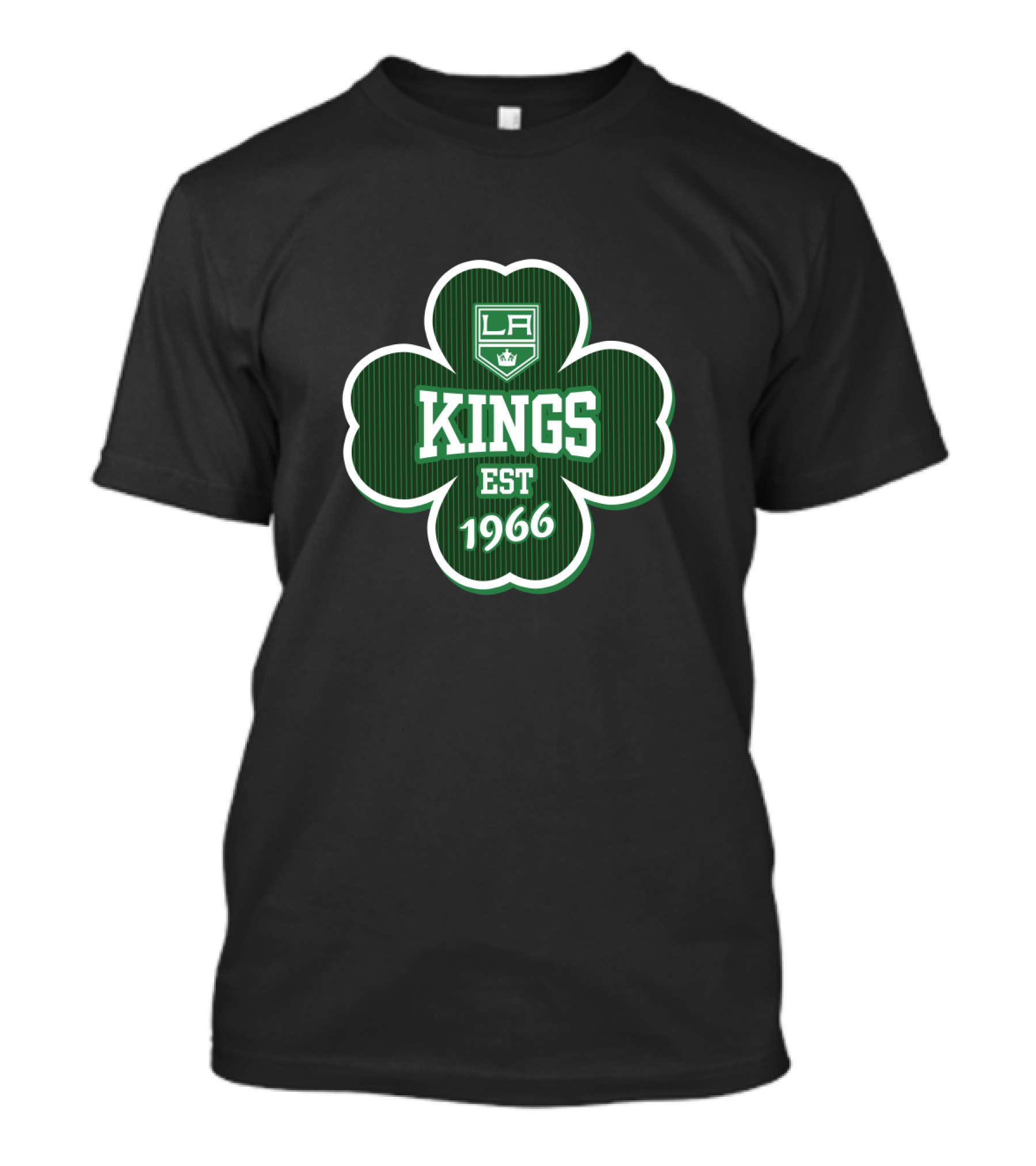 Los Angeles Kings St Patrick's Day Shamrock Logo Est 1966 T-Shirt