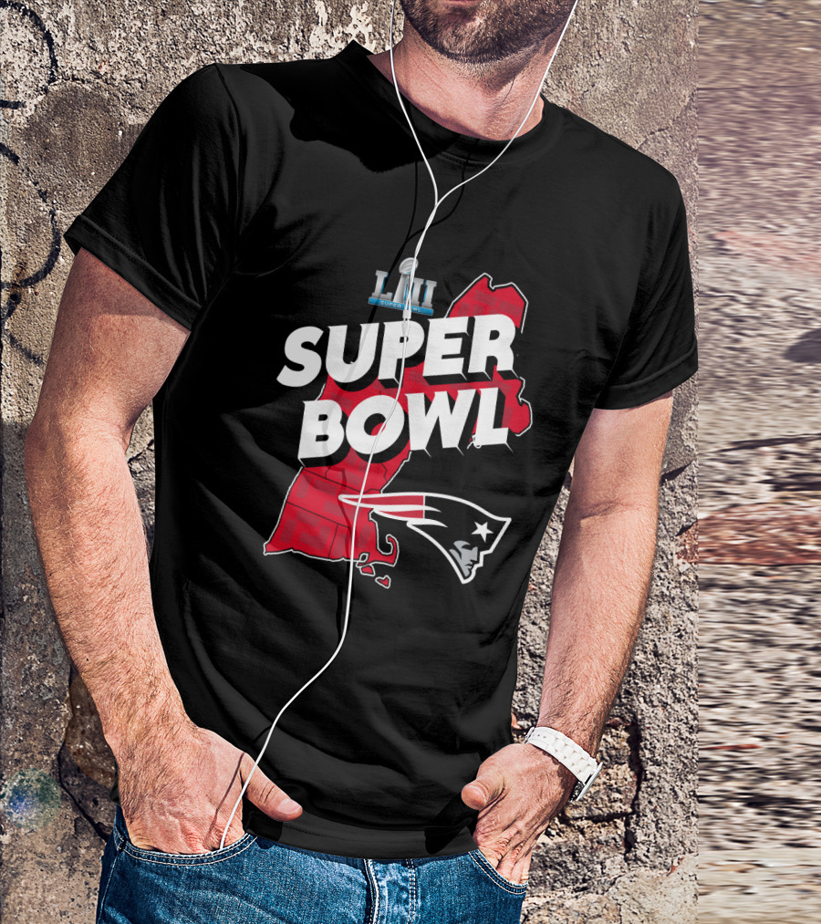 Super Bowl Liii New England Patriots Map T-Shirt