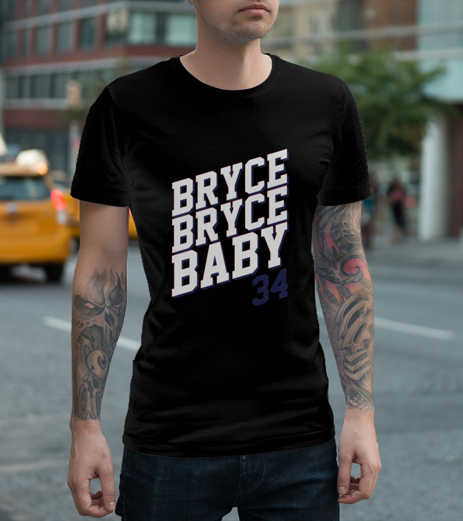 Bryce Bryce Baby 34 Sports Reference Tee Featuring Athlete Number T-Shirt