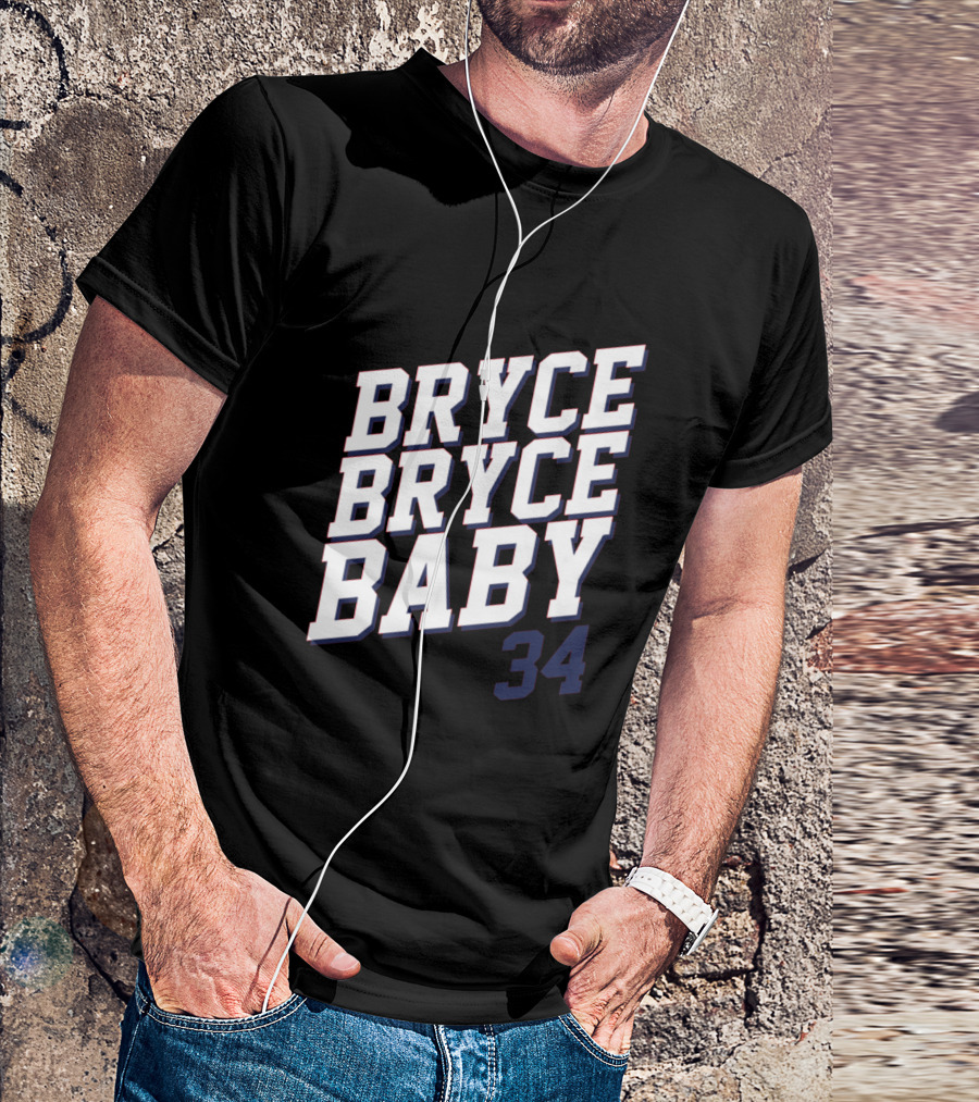 Bryce Bryce Baby 34 Sports Reference Tee Featuring Athlete Number T-Shirt