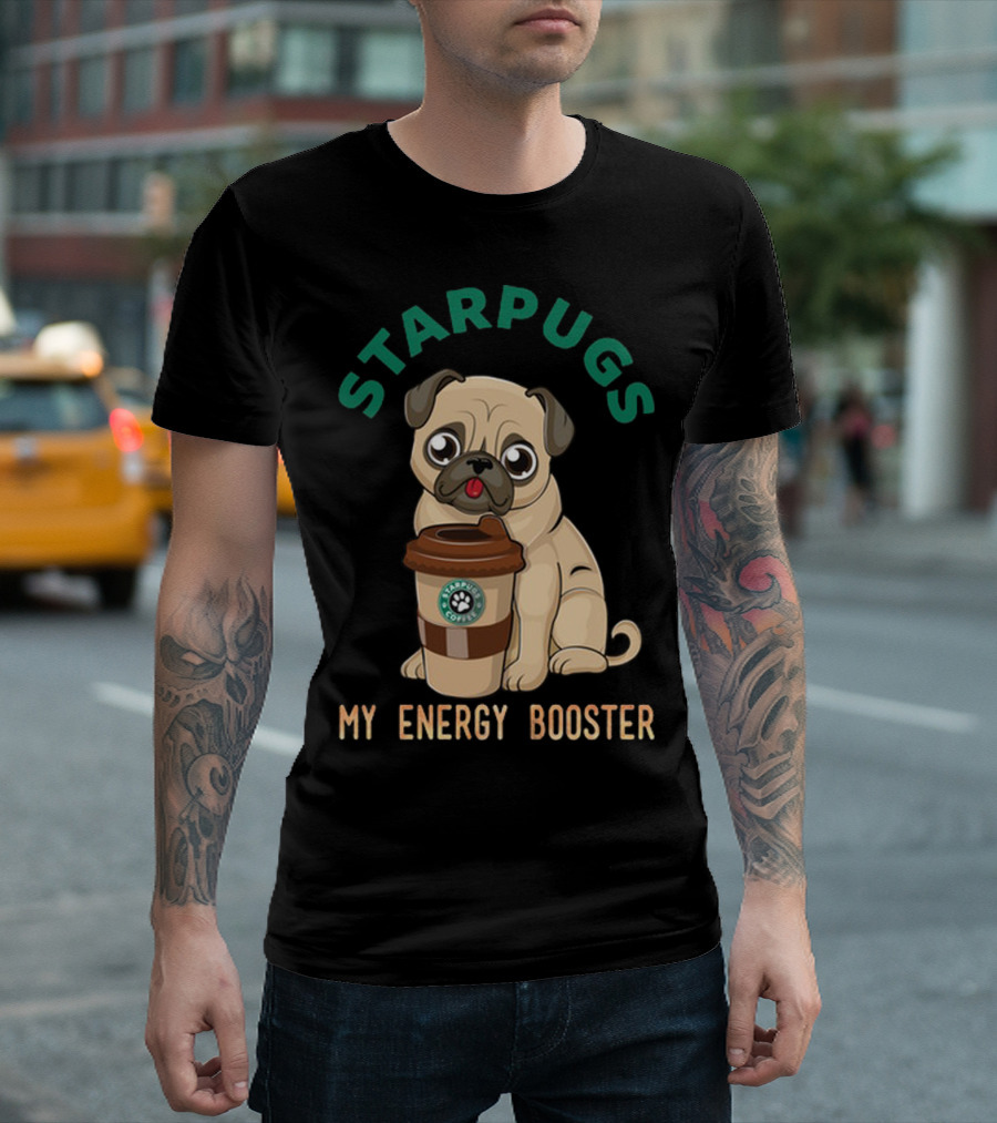 Starpugs Coffee My Energy Booster Pug Lover's Delight T-Shirt