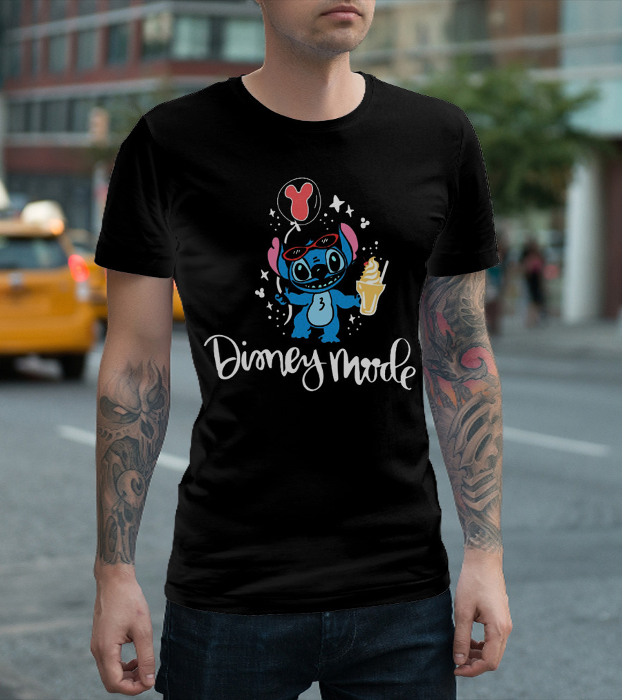 Stitch Disney Mode Balloon Ice Cream Sunglasses Adventure T-Shirt