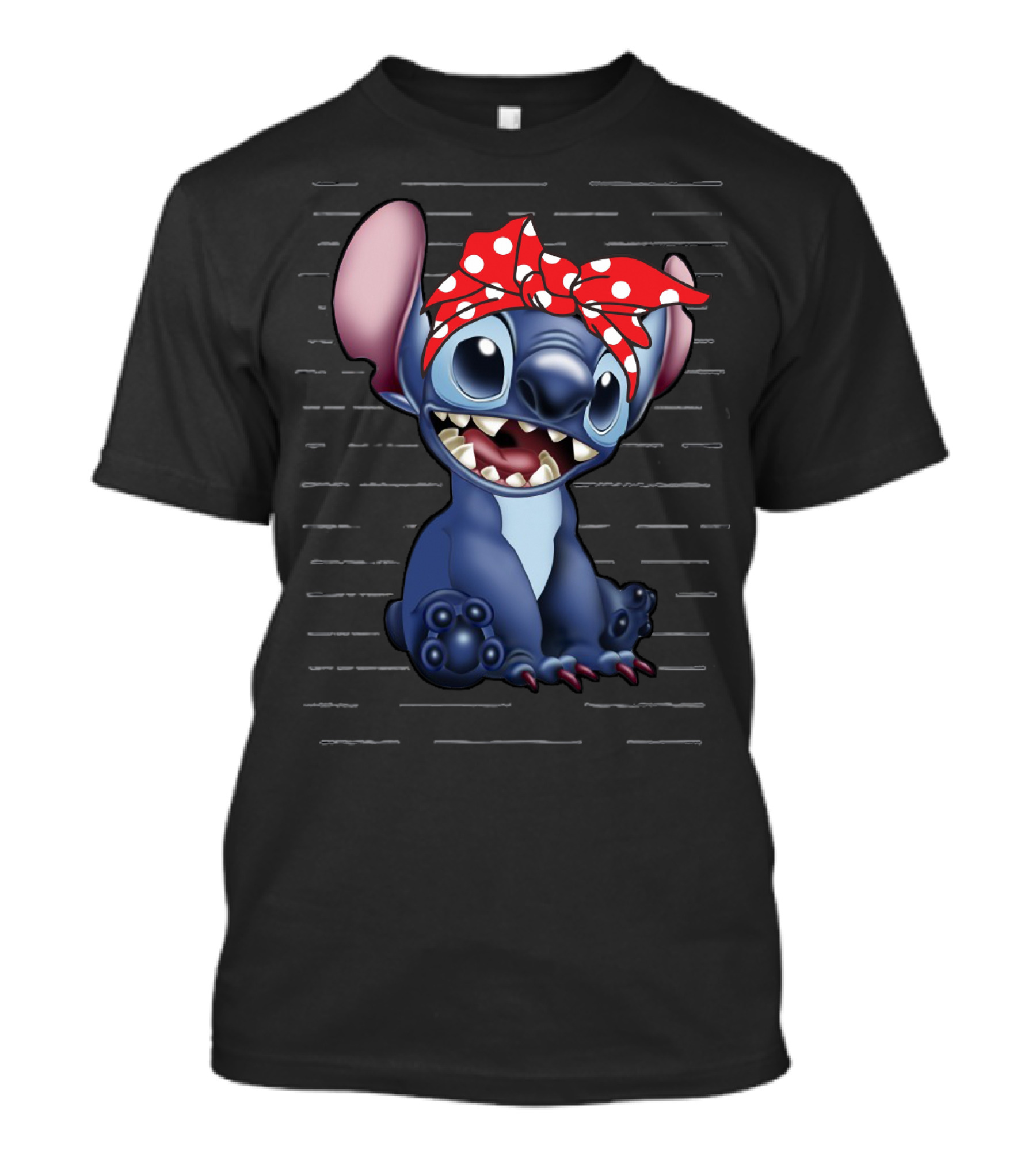Stitch Disney Character With Red Polka Dot Headband T-Shirt