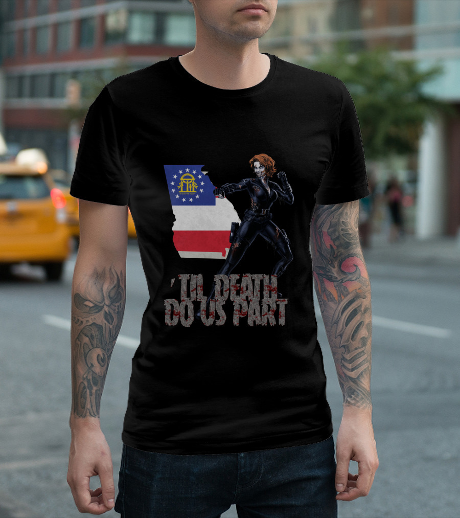 Georgia Flag Black Widow 'Til Death Do Us Part T-Shirt
